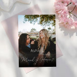 Your Photo Will You Be My Maid of Honour?  White Invitation<br><div class="desc">Give your future maid of honour to be a cute card featuring you and your friend.  Great for any wedding. Version with white background.</div>