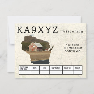 Your Photo Wisconsin Shaped Cutout Custom QSL Postcard