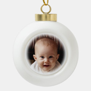 Your Photo with blurred edges - distinctive Ceramic Ball Christmas Ornament