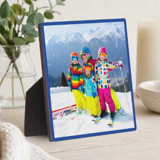 Your Photo with Dark Blue Border Plaque