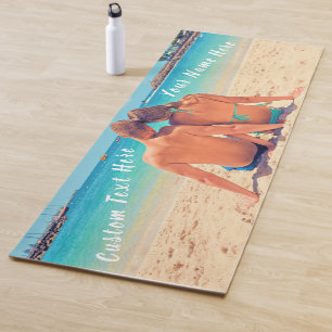 Your Photo Yoga Mat with Custom Text Name