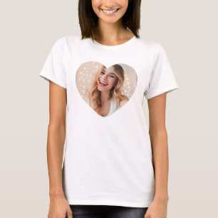 Your photo your face on a personalized heart pink T-Shirt