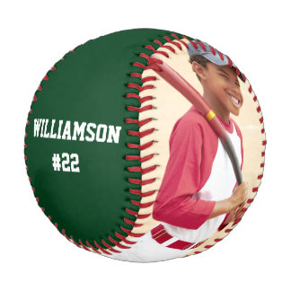 Your Photo, Your Text Green or Pick Colour Baseball