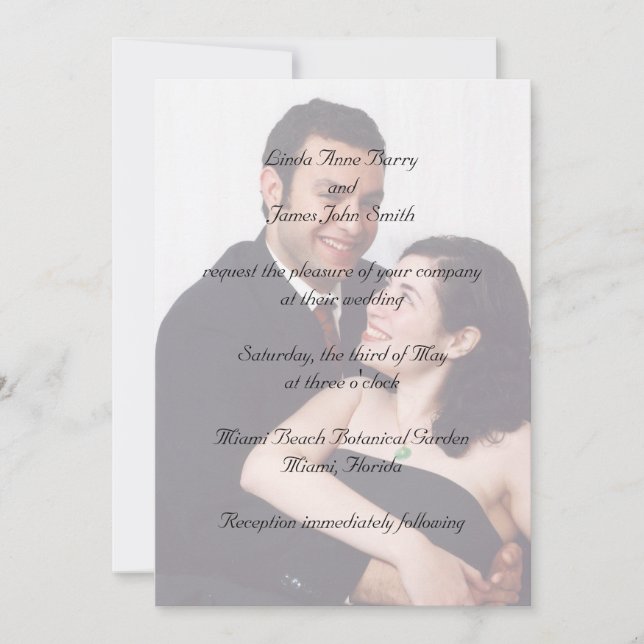 Your Photograph on Wedding Invitations (Front)