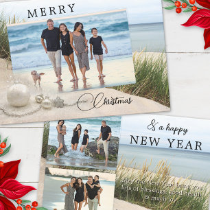 Your Photos Beach Collage Christmas Holidays Card