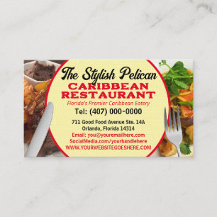 Your Photos Caribbean Restaurant Catering Services Business Card