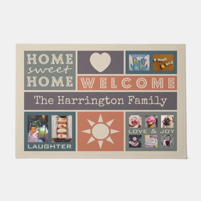 YOUR PHOTOS custom collage template door mat (Front)