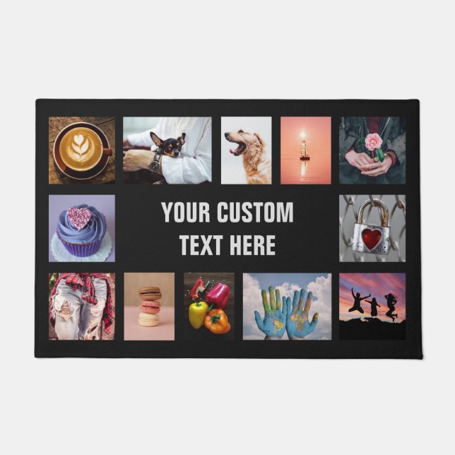 YOUR PHOTOS custom collage template door mats (Front)