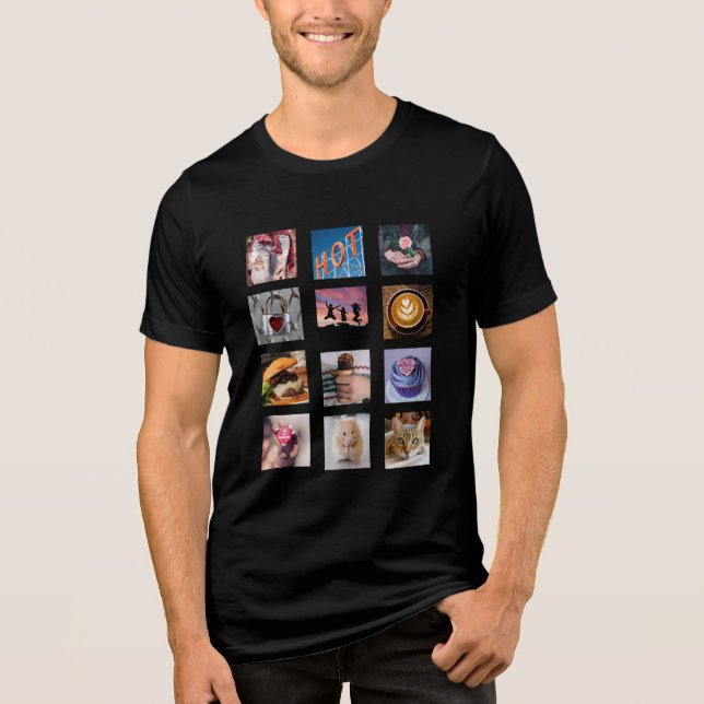 YOUR PHOTOS custom collage template t-shirt Tri-Blend Shirt (Front)