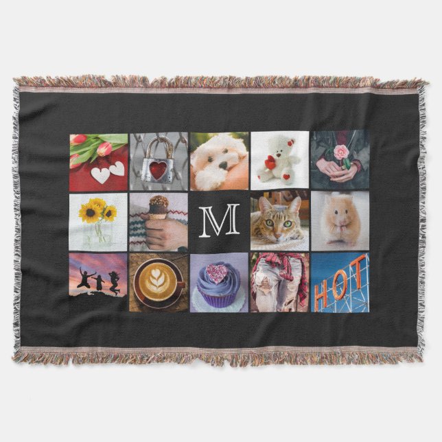 YOUR PHOTOS custom throw blanket (Front)