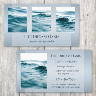 Your Photos Dream Blue Spa Massage Business Card