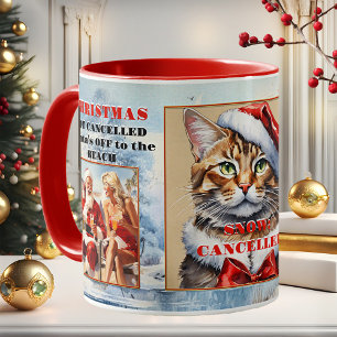 Your Photos Funny Cat Christmas Cancelled  Coffee Mug