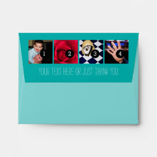 Your Photos Images Your Greeting Text Turquoise Envelopes