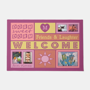 YOUR PHOTOS & MONOGRAM custom dorm room door mat