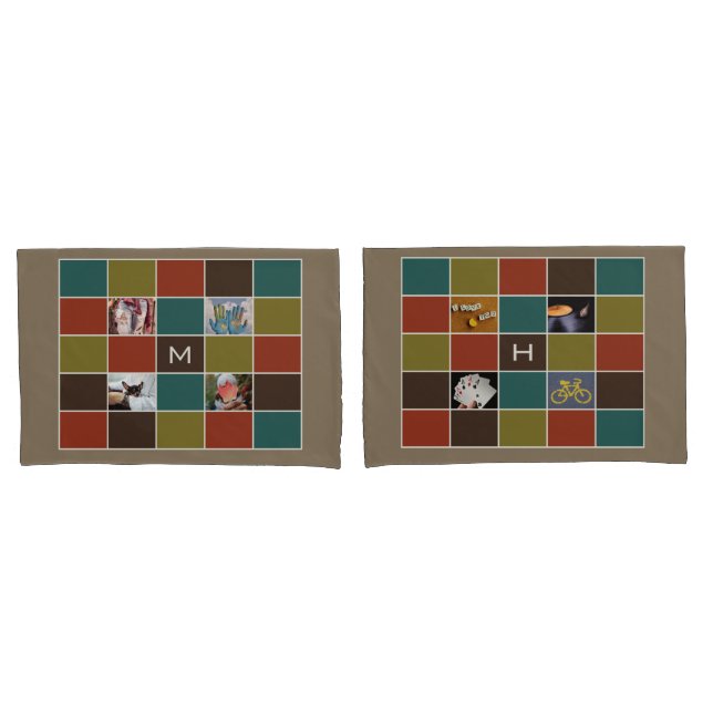 YOUR PHOTOS & MONOGRAMS custom pillow covers (Front-Set)