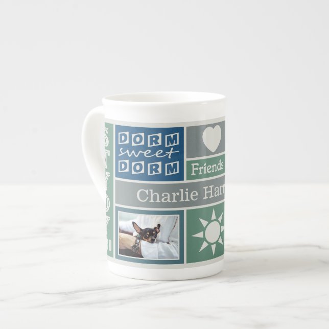 YOUR PHOTOS & NAME custom dorm room mug (Front Left)
