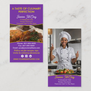 Your Photos Restaurant Chef Catering Services Business Card
