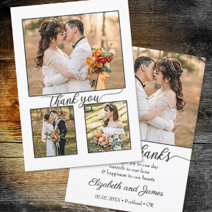 Your Photos Script Wedding Thank You Card
