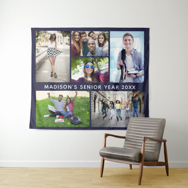 YOUR PHOTOS, TEXT & COLOR custom tapestry (In Situ (Horizontal))