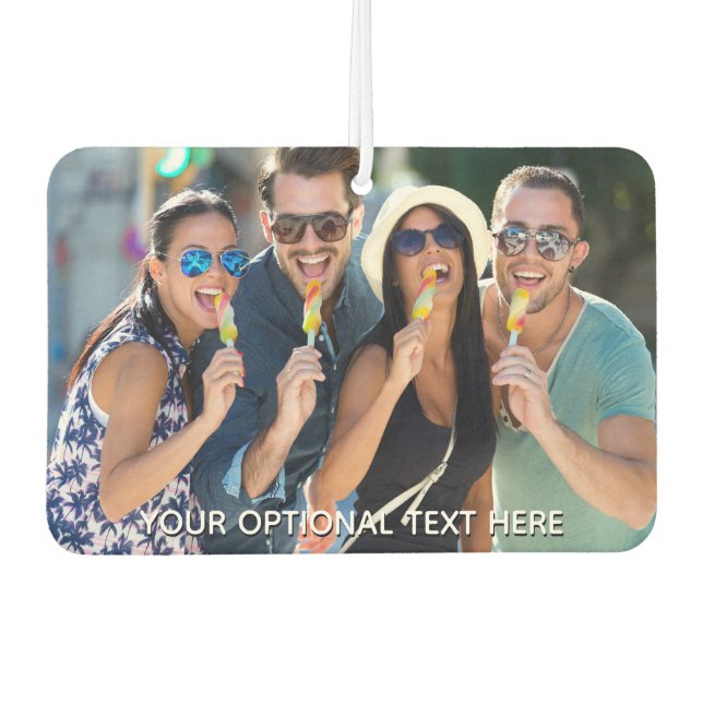 YOUR PHOTOS & TEXT custom car air freshner Car Air Freshener (Front)