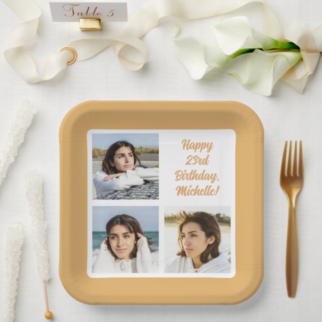YOUR Photos & Text Paper Plate (Wedding)