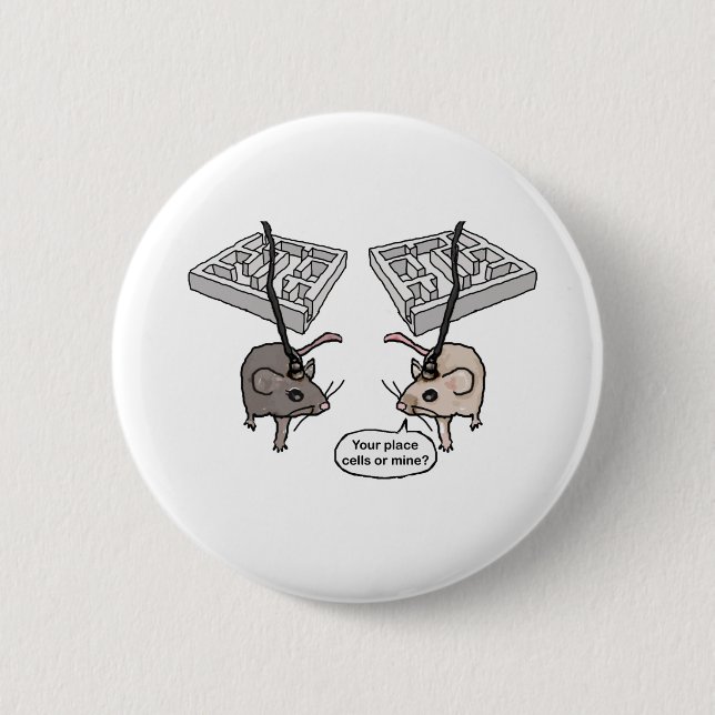 Your Place (Cells) or Mine? 6 Cm Round Badge (Front)