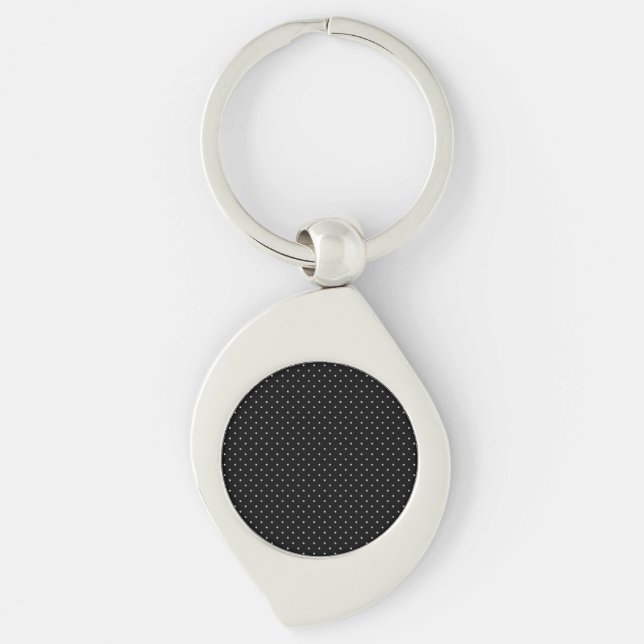 Your Polka Dots Colour on Black Click Customise Key Ring (Front)