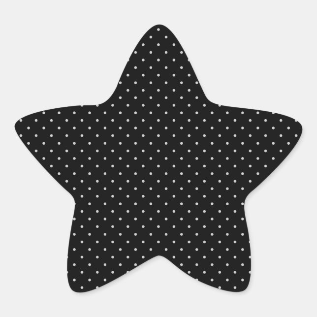 Your Polka Dots Colour on Black Click Customise Star Sticker (Front)