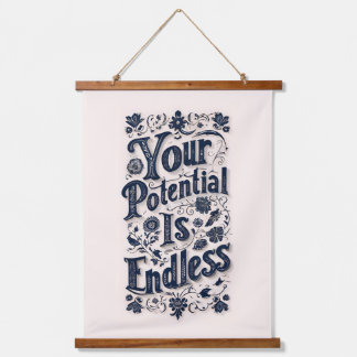 Your Potential Is Endless Beige Background Hanging Tapestry