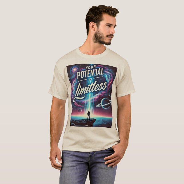 Your Potential is Limitless – Galaxy-Inspired Moti T-Shirt (Front Full)