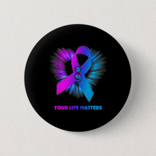 Your Problem Suicide Awareness Purple Awareness 6 Cm Round Badge
