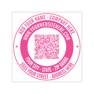 Your QR Code Address Colour Round Stamp Example