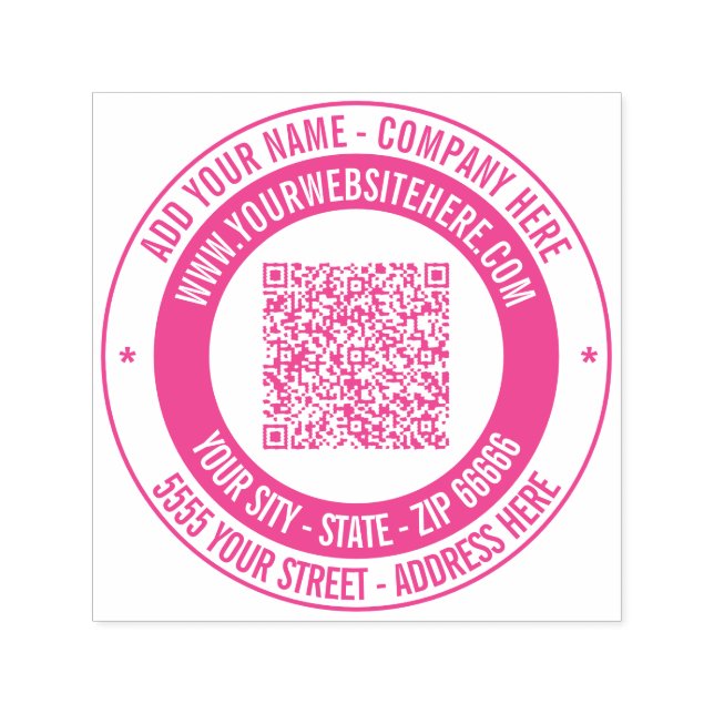 Your QR Code Address Colour Round Stamp Example (Design)