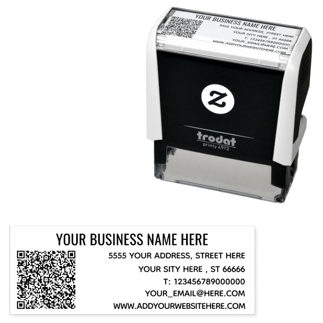 Your QR Code Address Professional Stamp Template (In Situ)