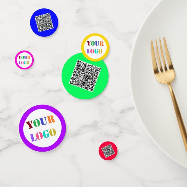Your QR Code and Business Logo Confetti Example (Group)