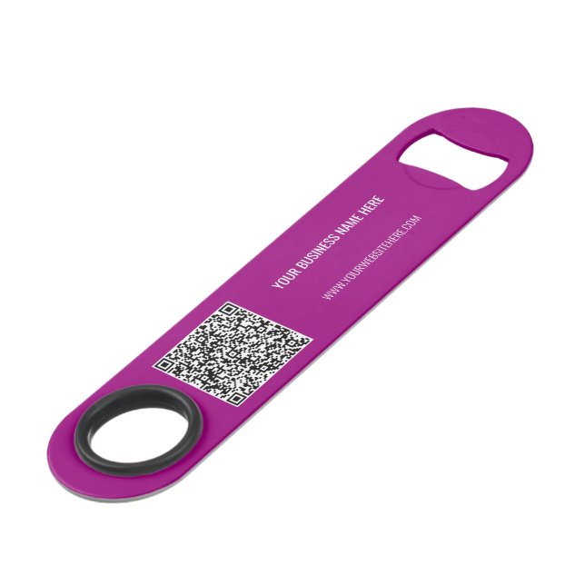 Your QR Code and Custom Text Bar Key Template (Back Angled)