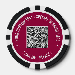 Your QR Code and Custom Text Branded Poker Chips