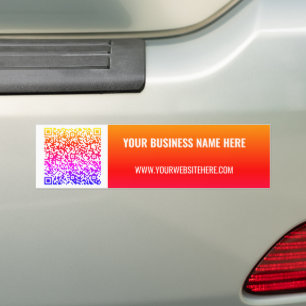 Your QR Code and Custom Text Bumper Sticker