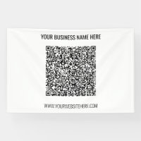 Your QR Code and Custom Text Business Banner