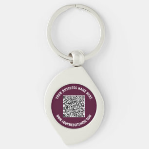 Your QR Code and Custom Text Business Keychain
