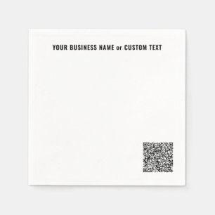 Your QR Code and Custom Text Business Napkins