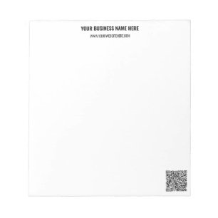 Your QR Code and Custom Text Business Notepad