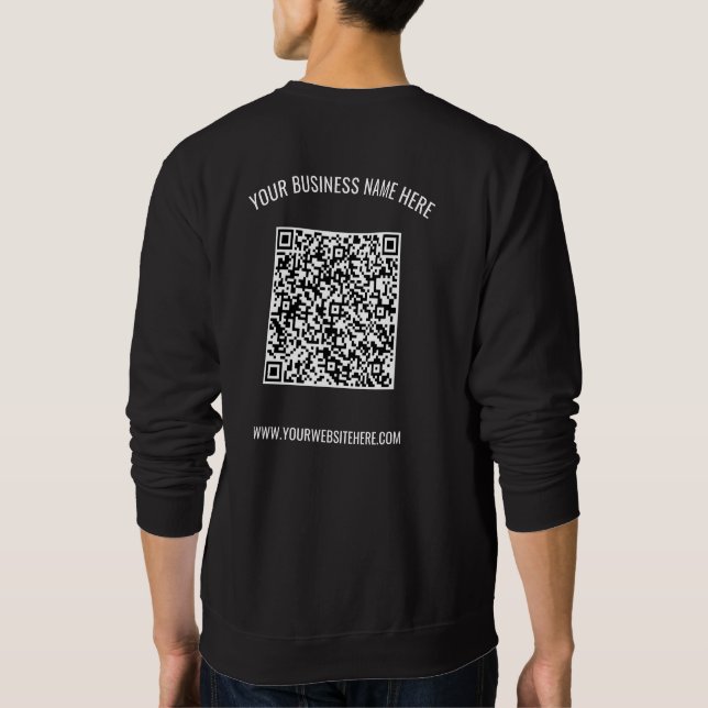 Your QR Code and Custom Text Business Sweatshirt (Back)
