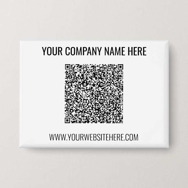 Your QR Code and Custom Text Button Template (Front)