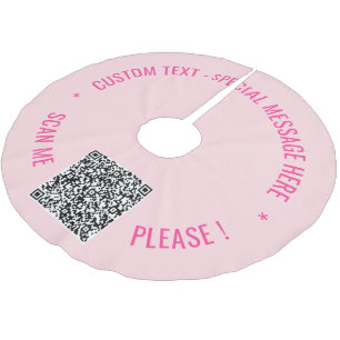 Your QR Code and Custom Text Christmas Tree Skirt