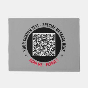 Your QR Code and Custom Text Doormat Choose Colour