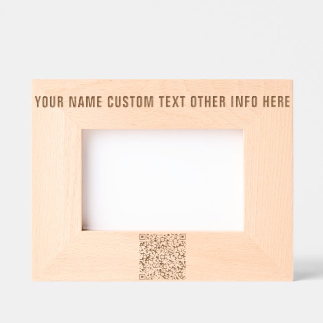 Your QR Code and Custom Text Etched Frames (Front)