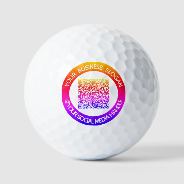 Your QR Code and Custom Text Golf Balls Stamp (Front)