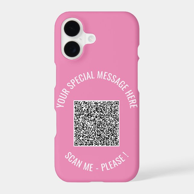 Your QR Code and Custom Text iPhone Case Example (Back)