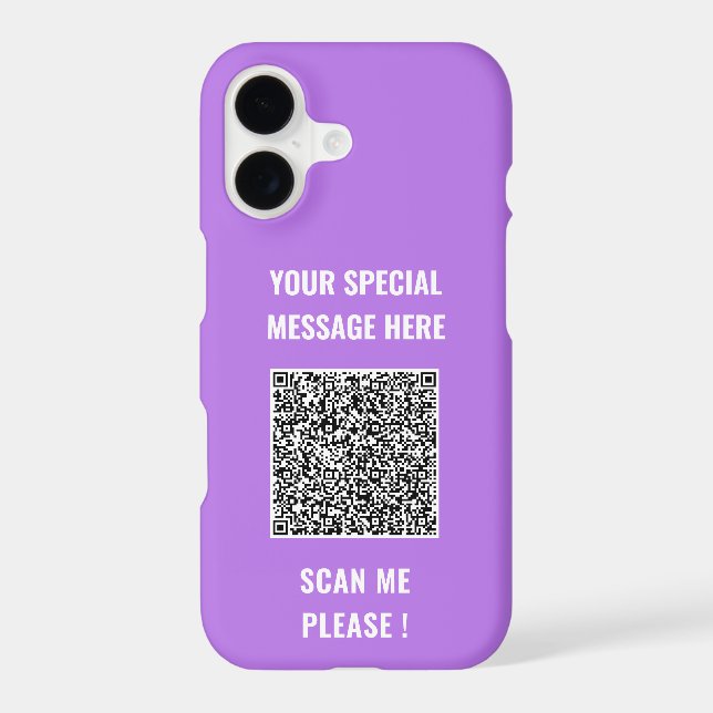 Your QR Code and Custom Text iPhone Cases Example (Back)
